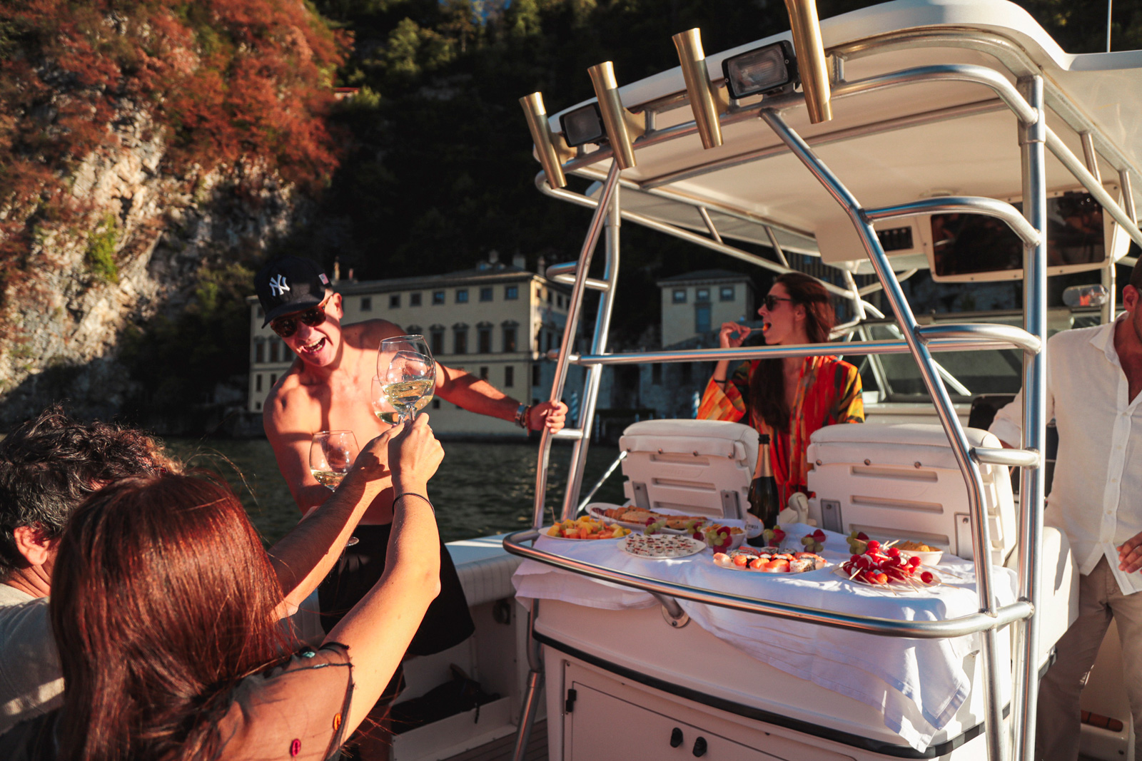 Happy hour - Enjoy the magical colors of the lake during sunset time. Lake Como boat tour